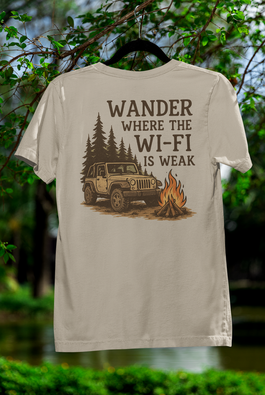 'Where the Wi-Fi is Weak' Jeep T-Shirt