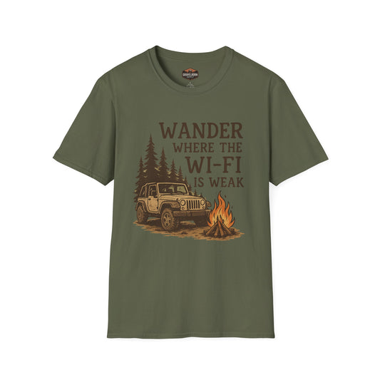 'Where the Wi-Fi is Weak' Jeep T-Shirt