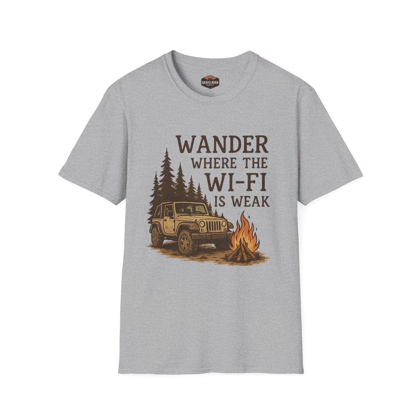 'Where the Wi-Fi is Weak' Jeep T-Shirt