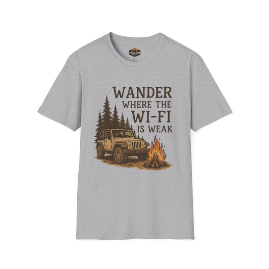 'Where the Wi-Fi is Weak' Jeep T-Shirt