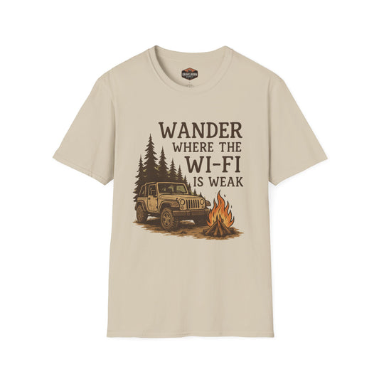 'Where the Wi-Fi is Weak' Jeep T-Shirt