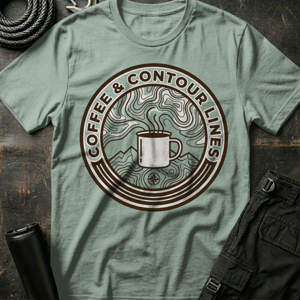 Coffee and Contour Lines T-Shirt