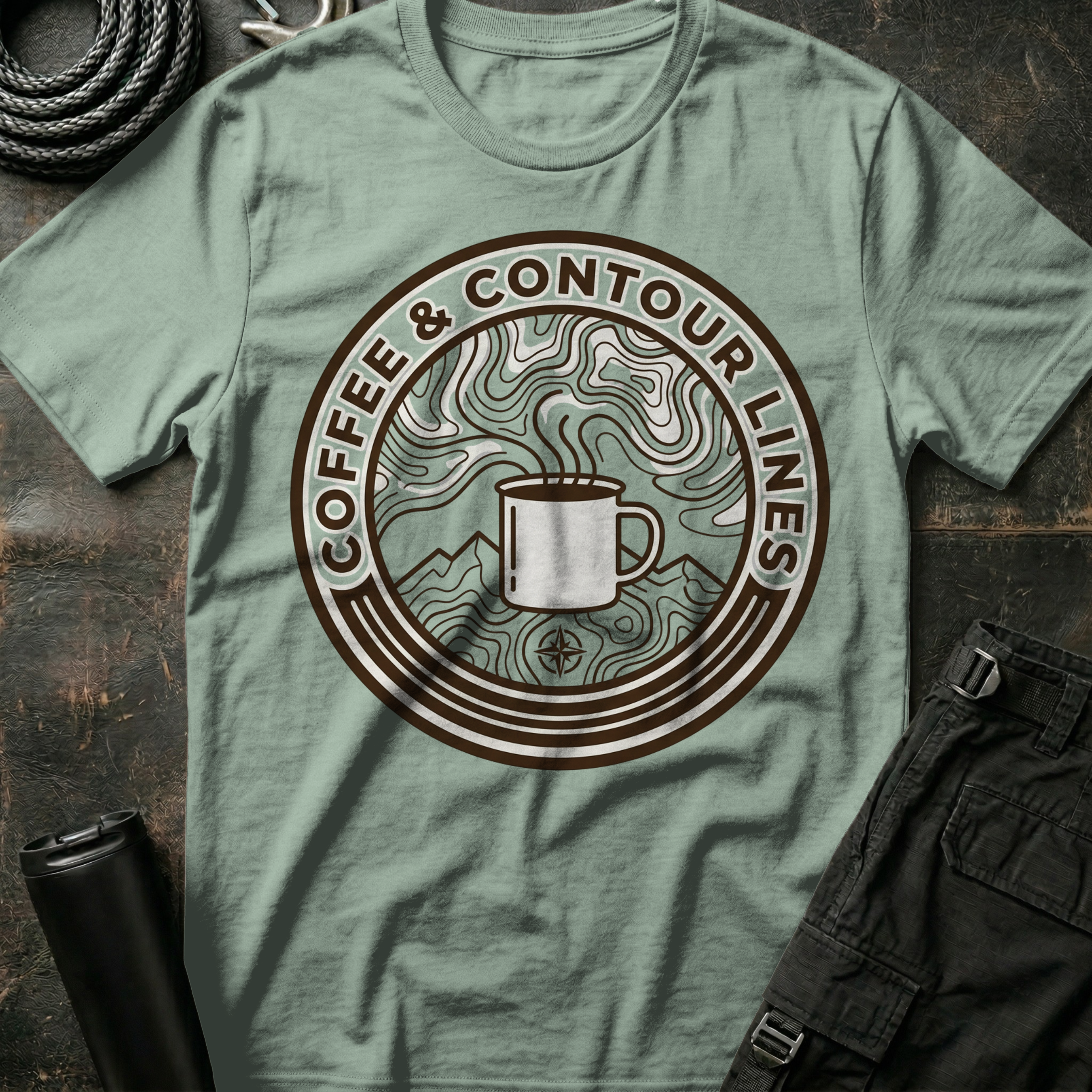 Coffee and Contour Lines T-Shirt