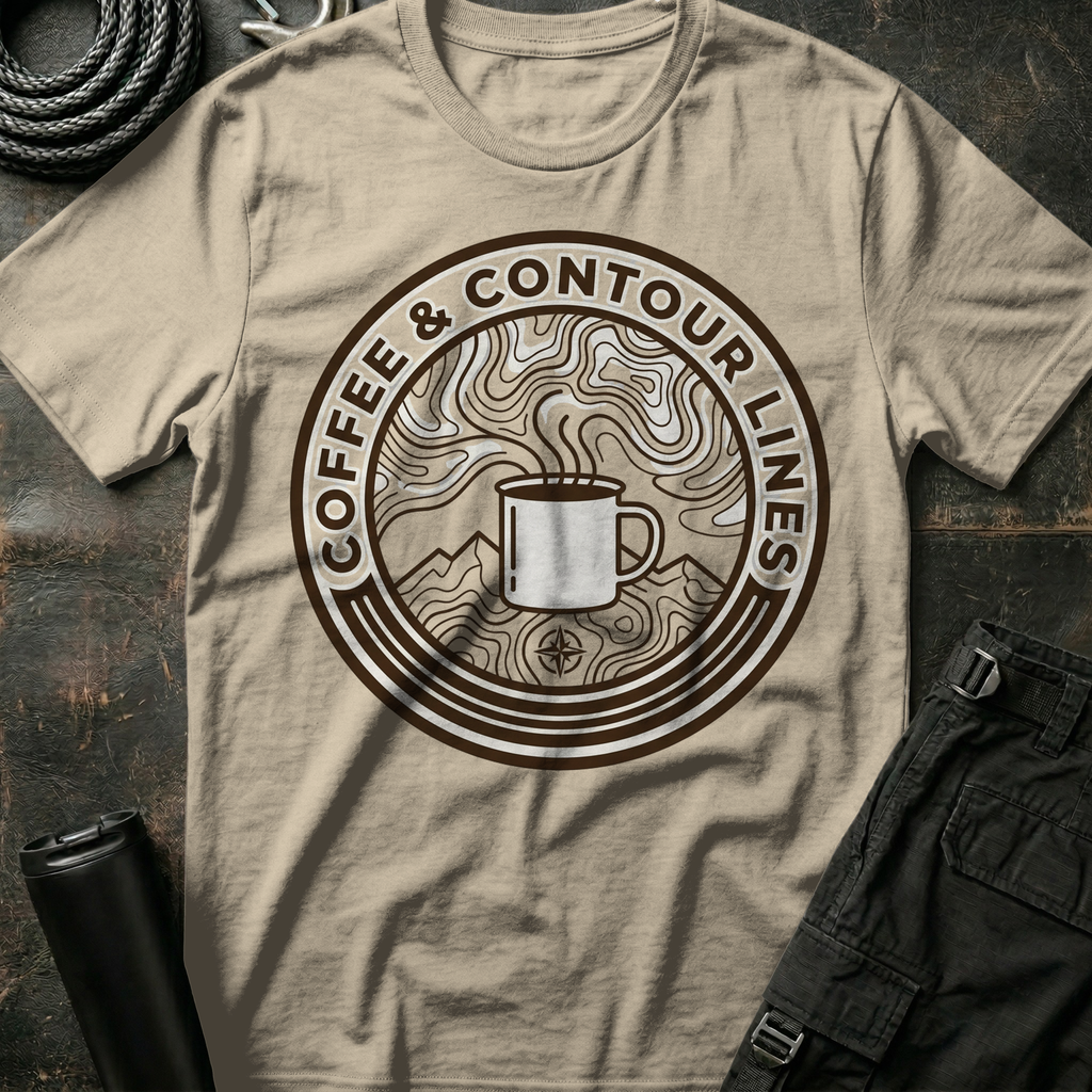 Coffee and Contour Lines T-Shirt