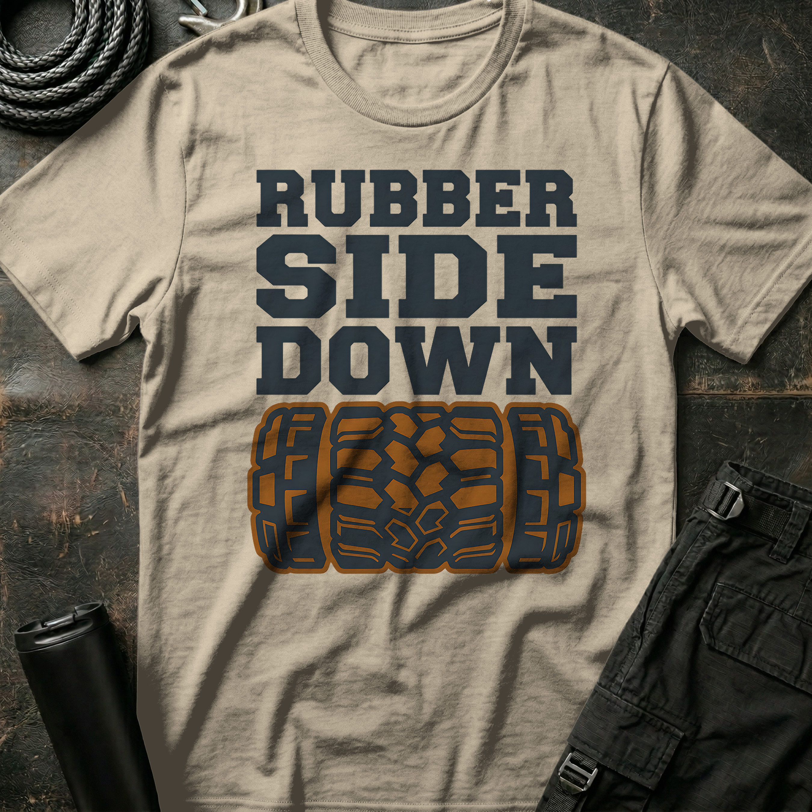 Rubber Side Down T-Shirt