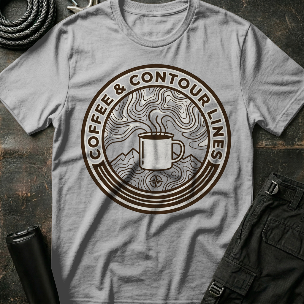 Coffee and Contour Lines T-Shirt