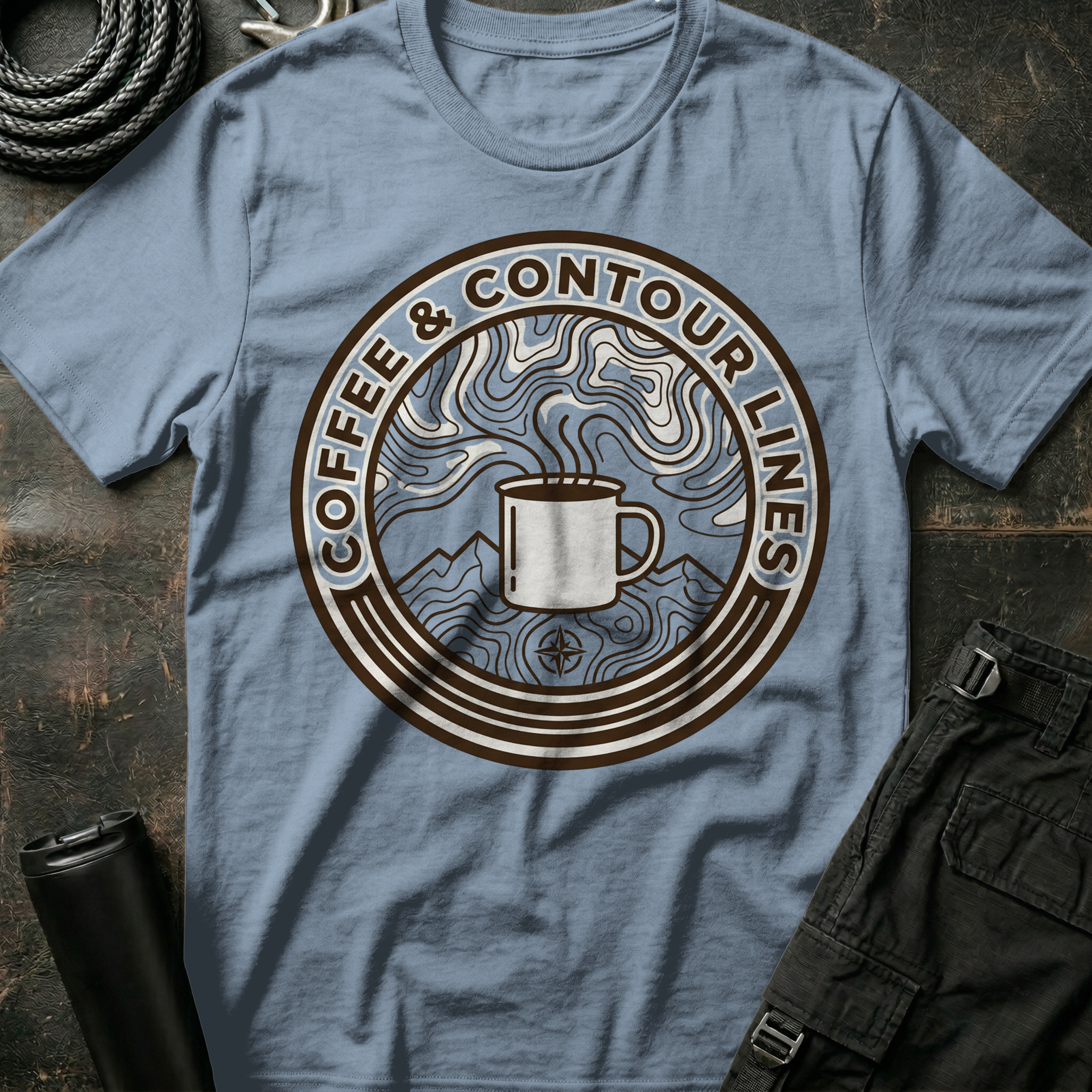 Coffee and Contour Lines T-Shirt