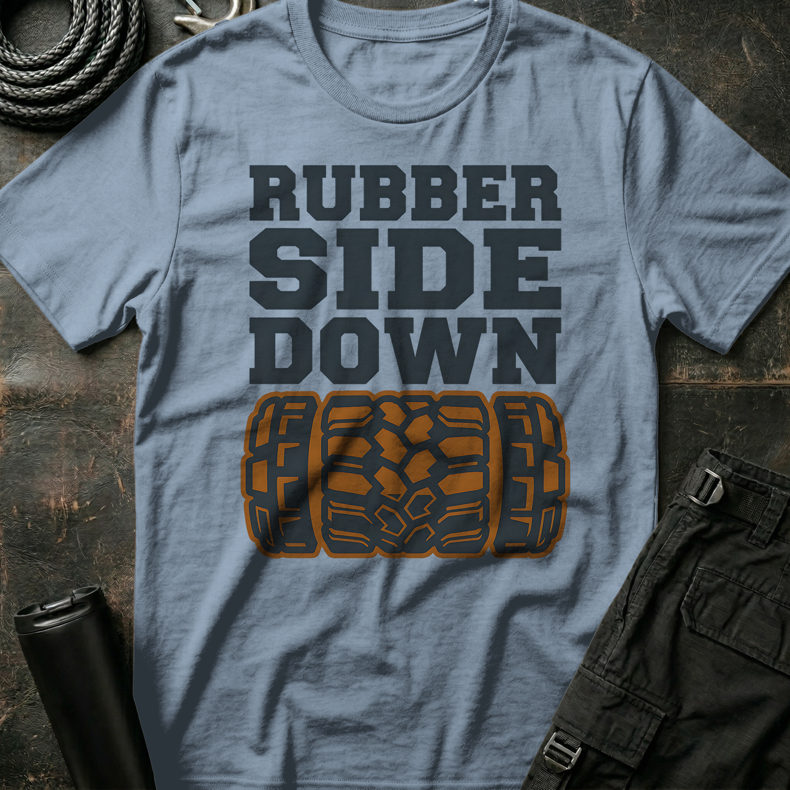 Rubber Side Down T-Shirt