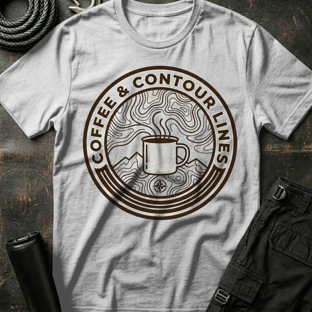 Coffee and Contour Lines T-Shirt