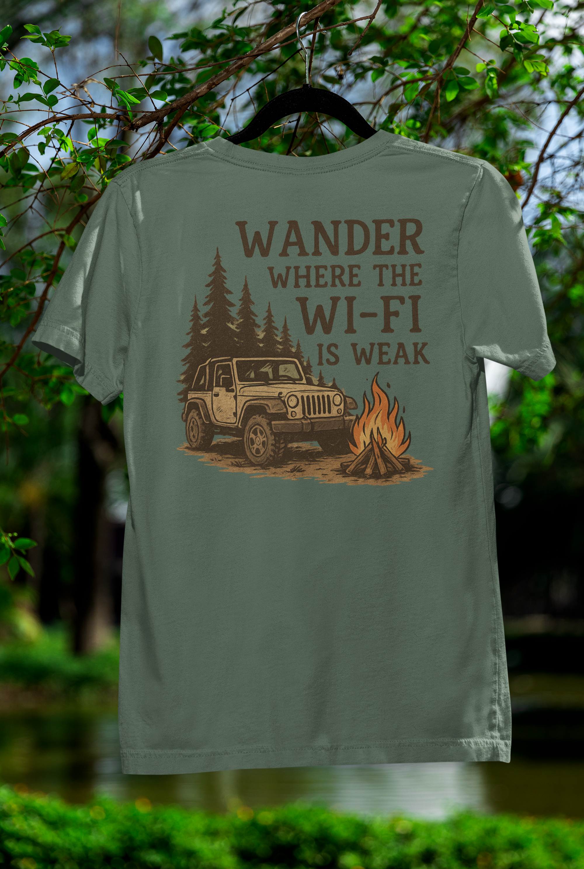 'Where the Wi-Fi is Weak' Jeep T-Shirt