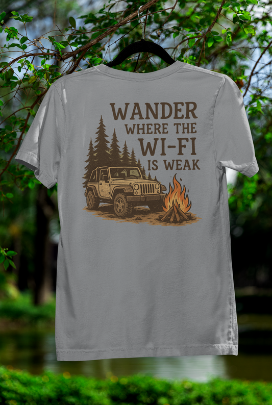 'Where the Wi-Fi is Weak' Jeep T-Shirt